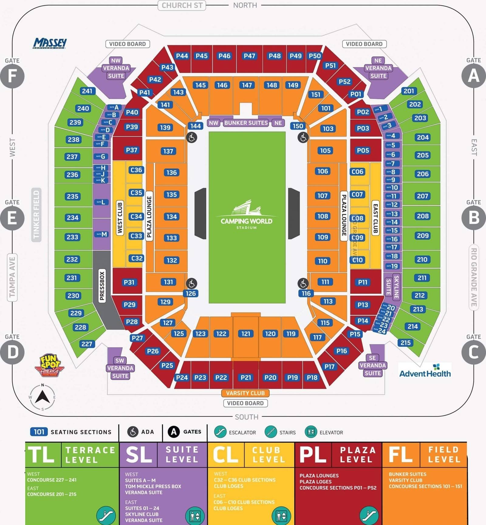 Camping World Stadium Seat Map