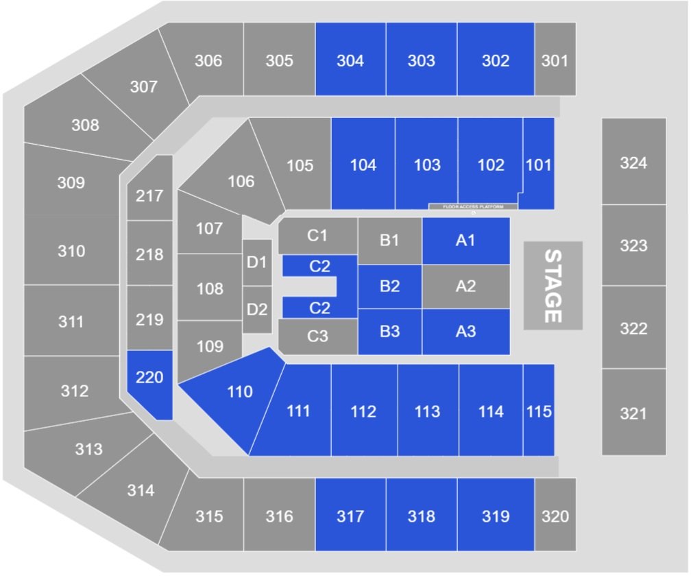 Co op Live Manchester Seat Map for Concerts