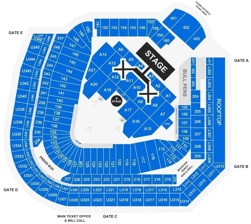 Coors Field Seating Chart for Concerts
