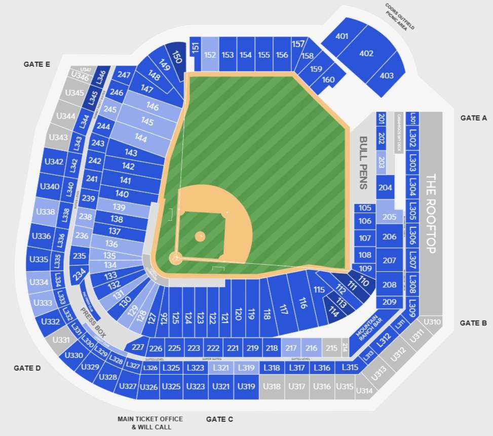 Coors Field Seating Plan
