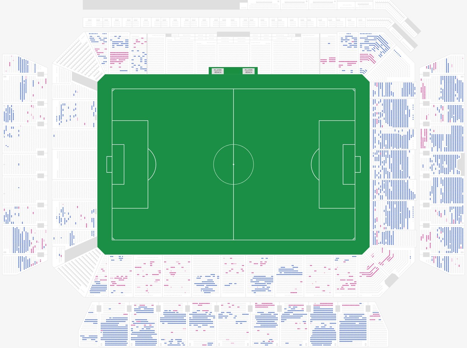 Geodis Park Seating Plan with Seat Numbers and Rows