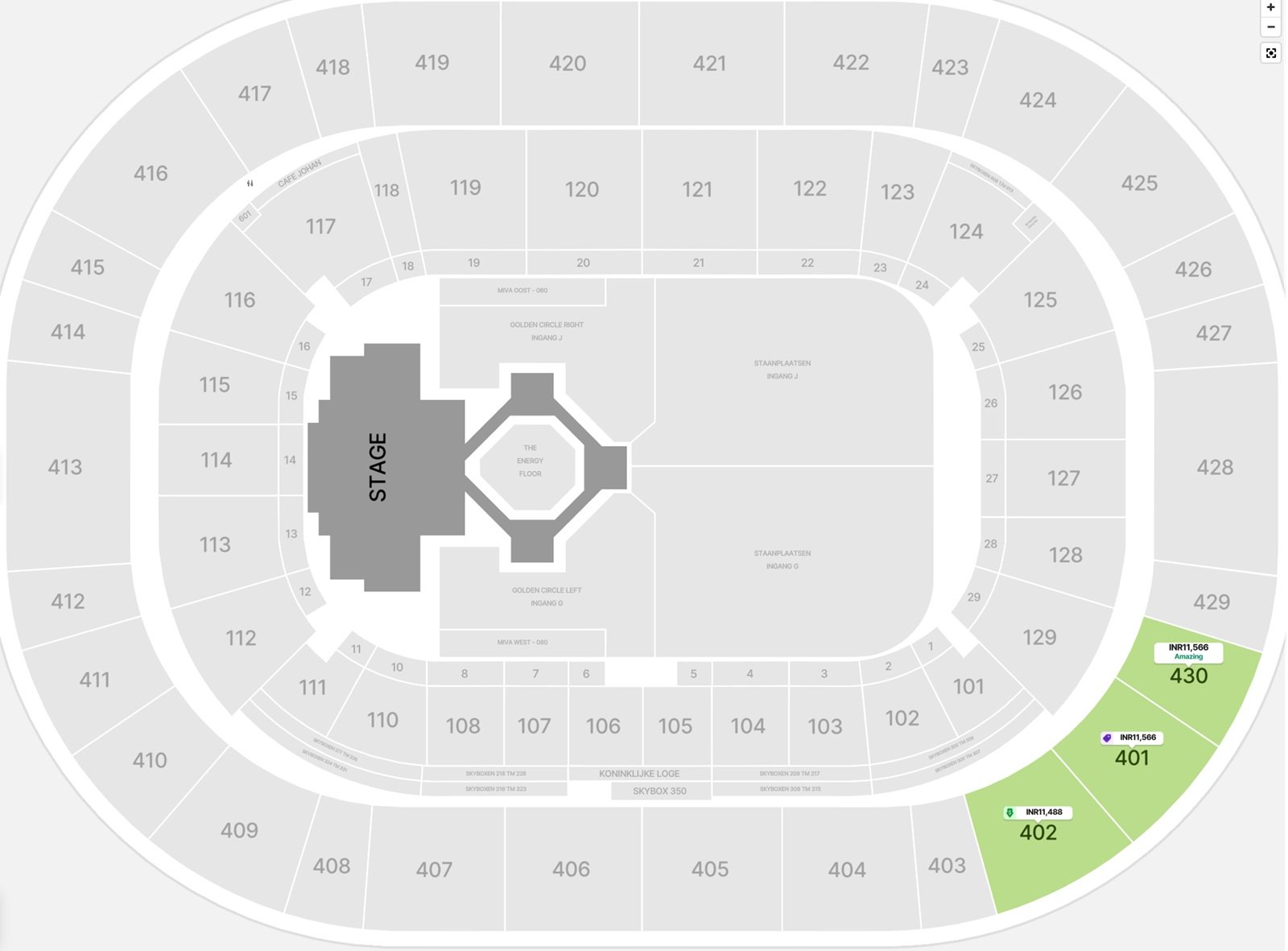 Johan Cruyff Arena Seat Map