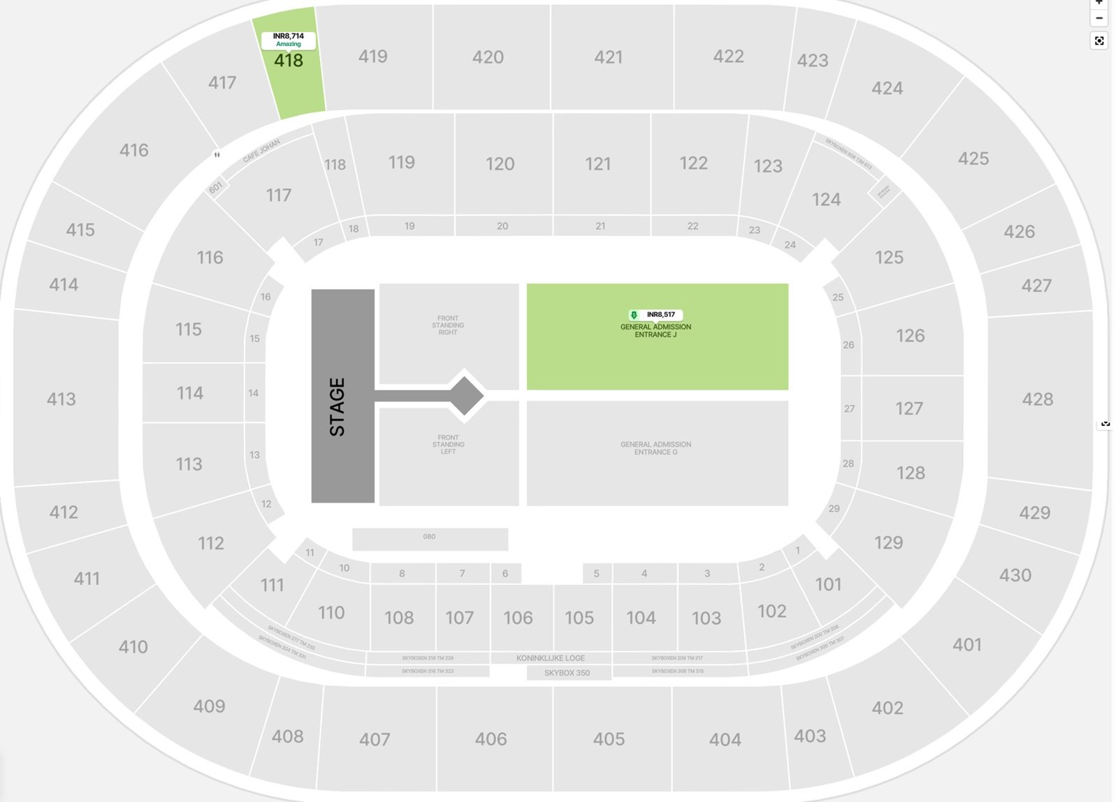 Johan Cruyff Arena Seating Plan
