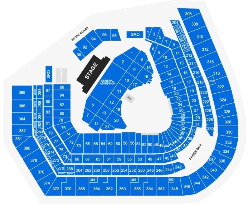 Oriole Park at Camden Yards Seating Chart for Concerts