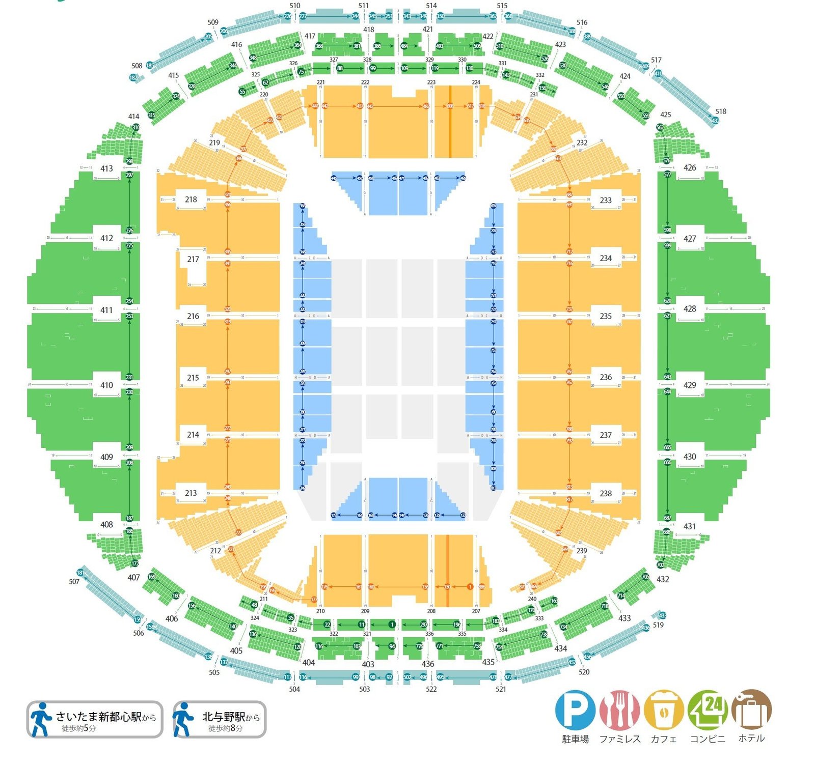 Saitama Super Arena Seating Plan
