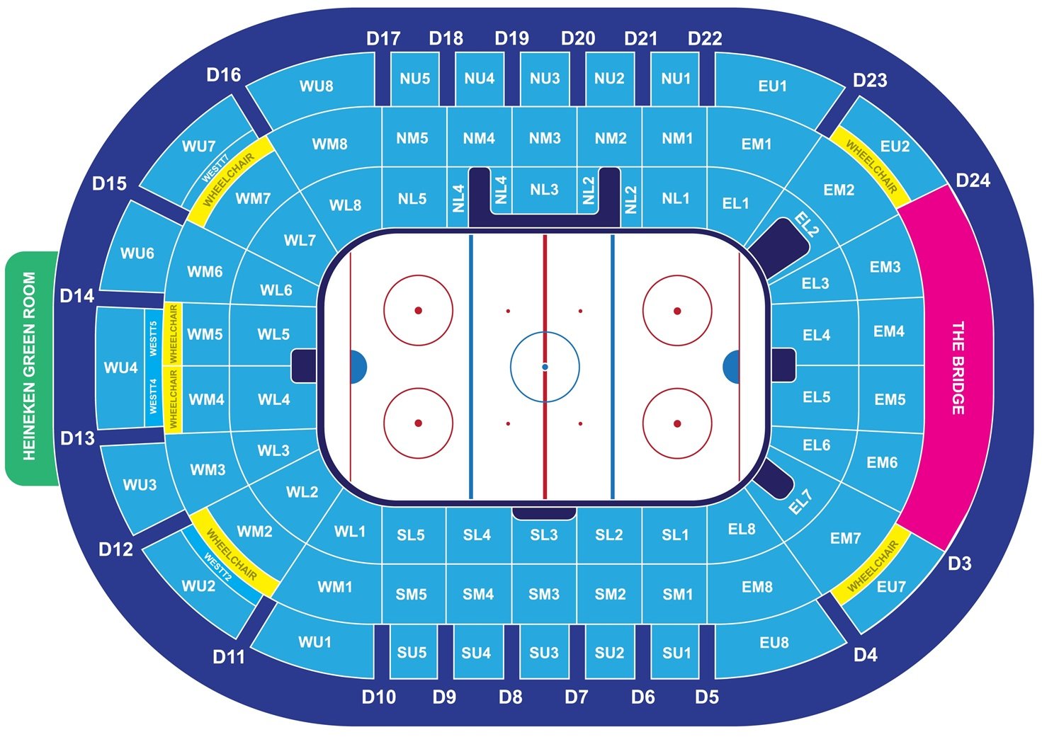 SSE Arena Belfast Ice Hockey Seat Map
