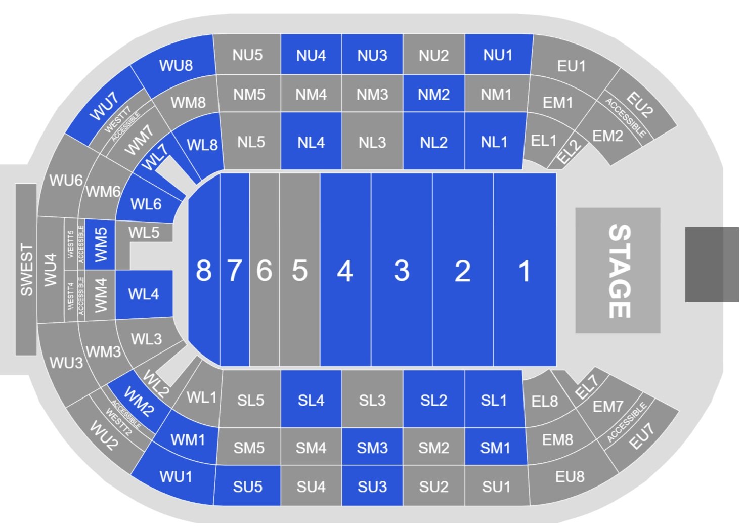 SSE Arena Belfast Seat Map for Concerts