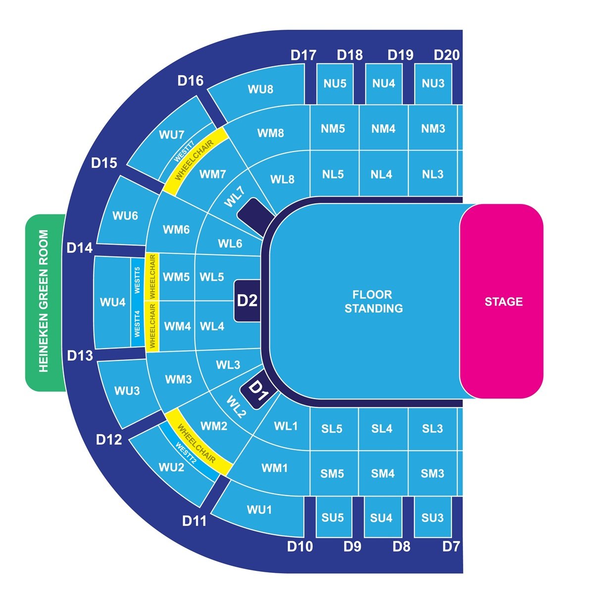 SSE Arena Half Seat Layout