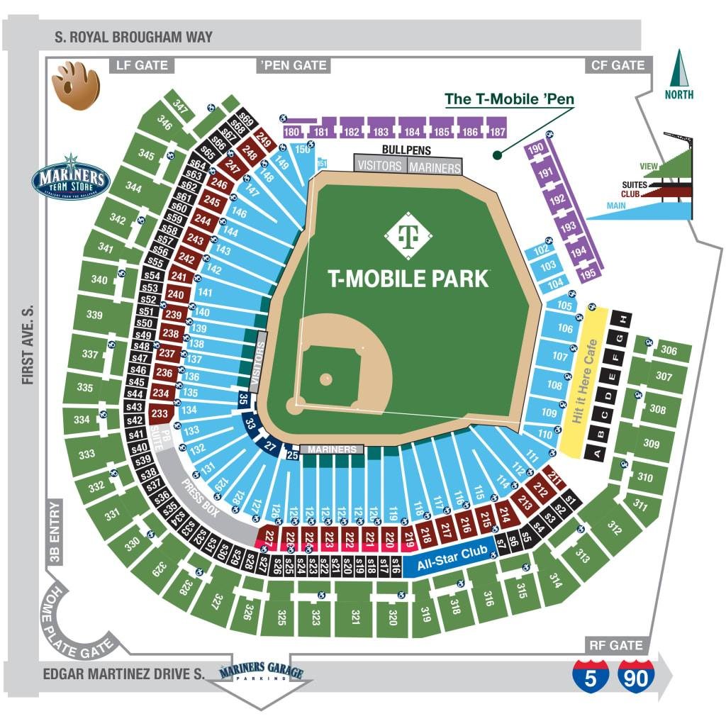 T Mobile Park Seating Plan