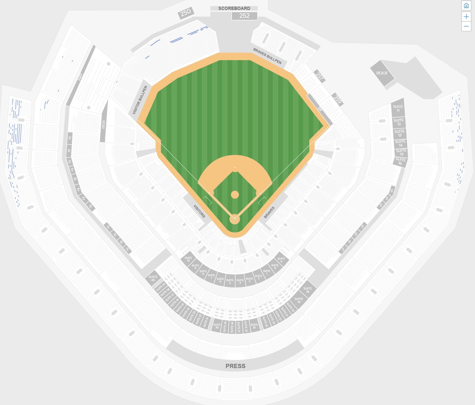 Truist Park Seating Chart Seat Numbers with Rows