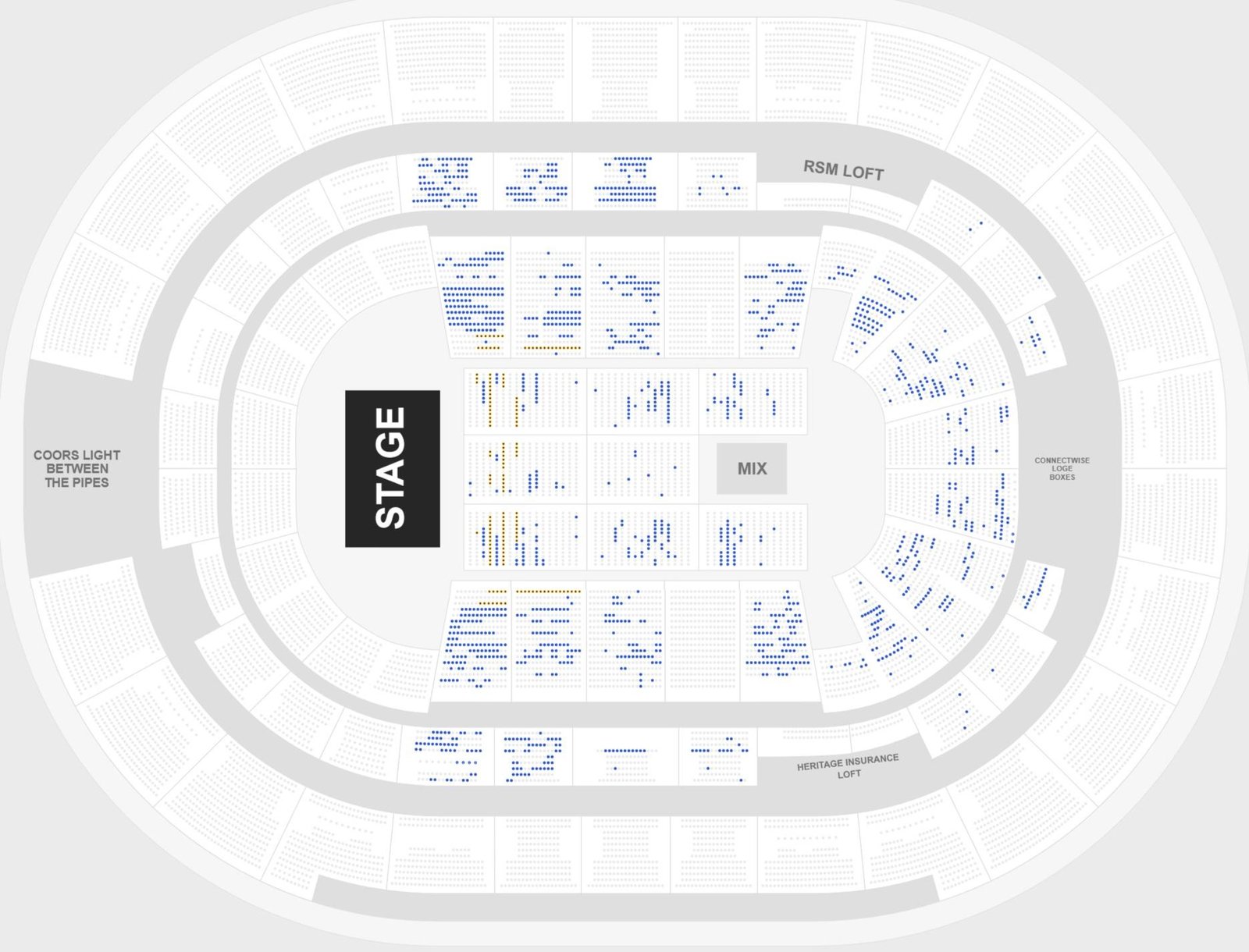 Amalie Arena Seating Chart with Seat Numbers and Rows