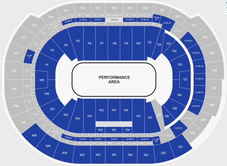 Amerant Bank Arena Seating Chart with Seat Numbers and Rows