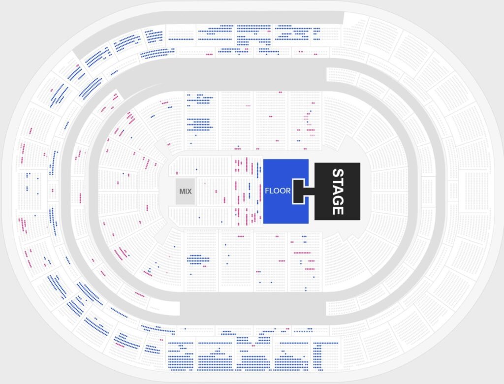 Ball Arena Seating Chart with Seat Numbers and Rows
