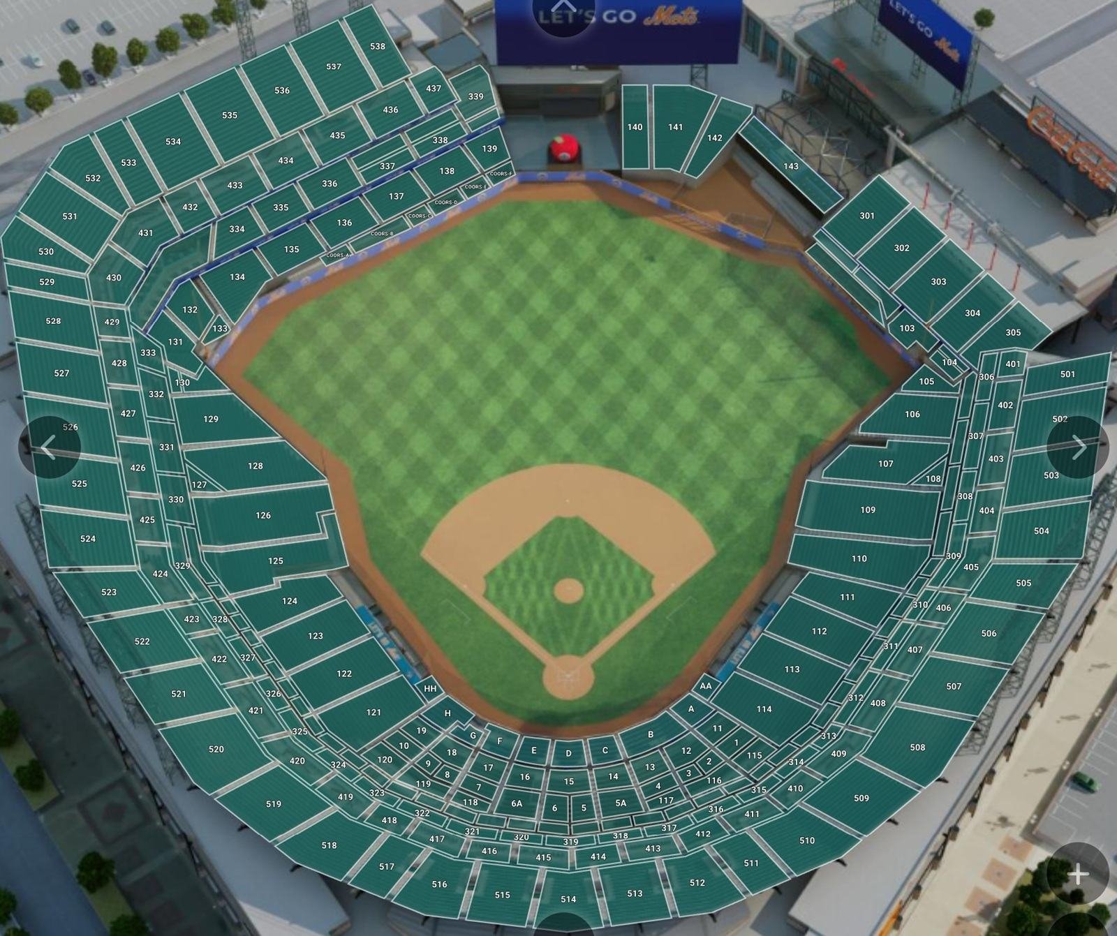 Citi Field Seating Chart with Rows