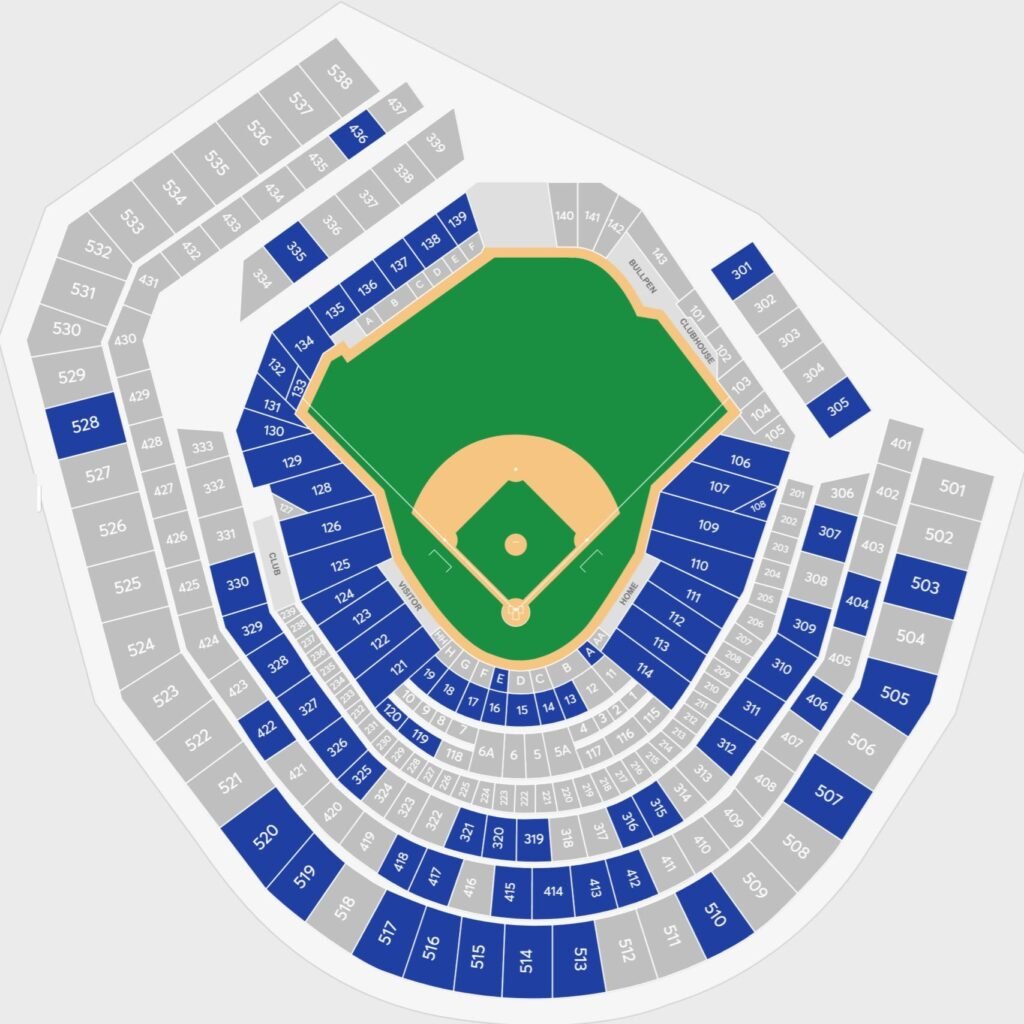 Citi Field Seating Chart with Seat Numbers and Rows, New York Mets Seat Map