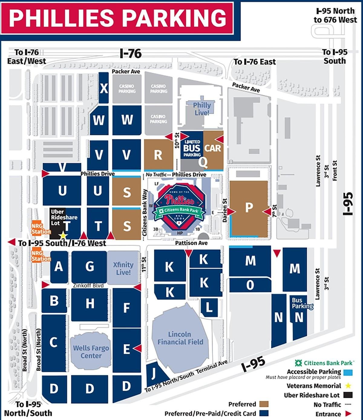 Citizens Bank Park Parking Map