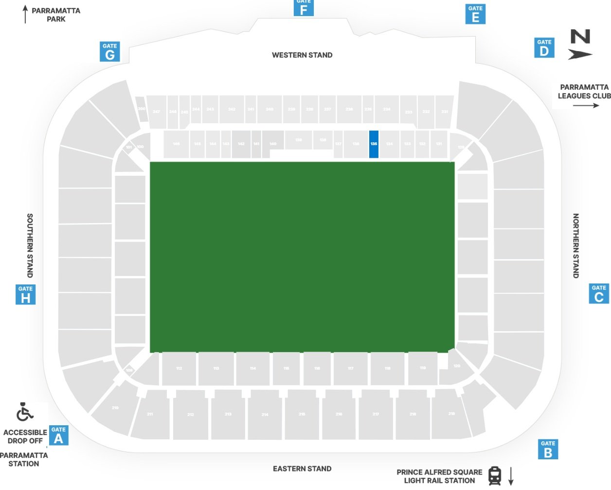 CommBank Stadium Seating Map