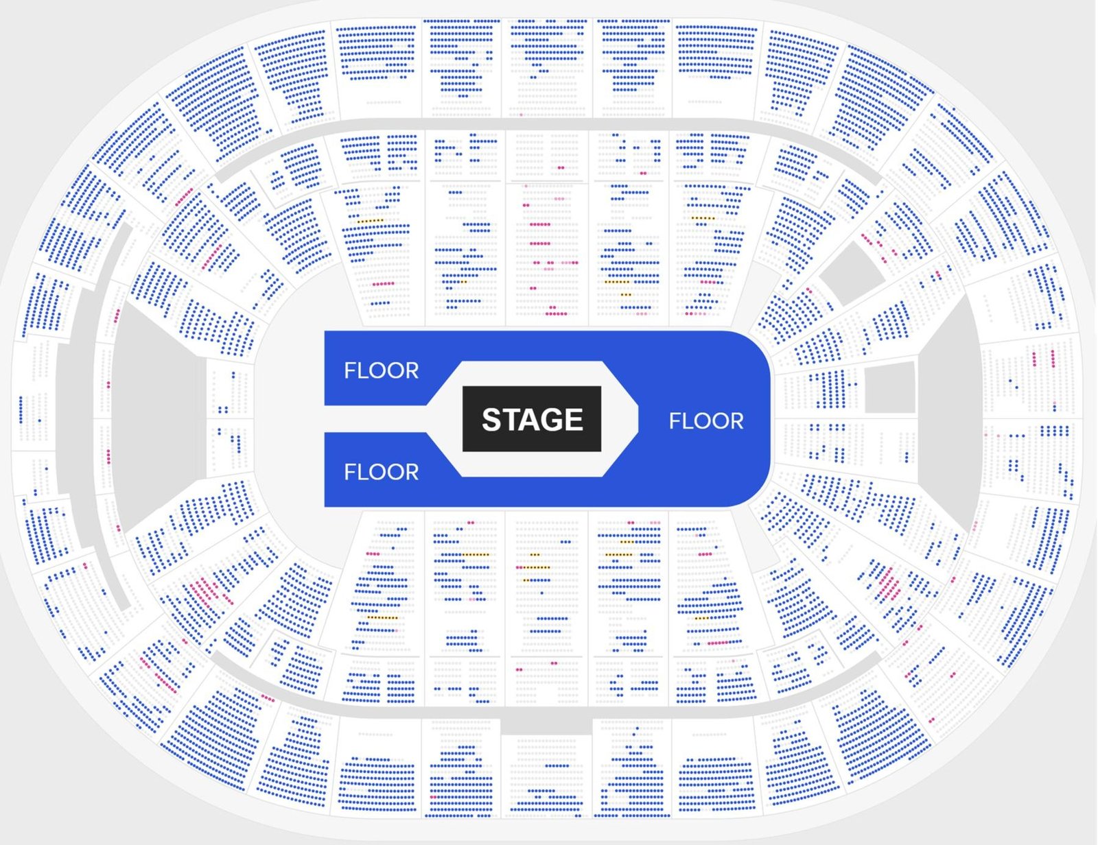Enterprise Center Seating Chart with Rows and Seat Numbers