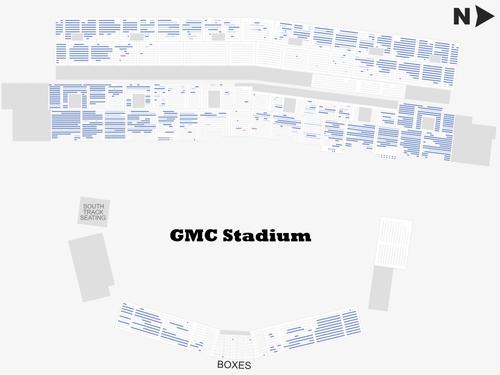 GMC Stadium Calgary Seating Chart with Rows and Seat Numbers