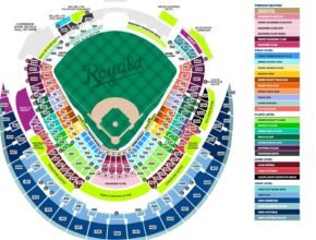 Kauffman Stadium Seating Chart with Seat Numbers and Rows, Kansas City