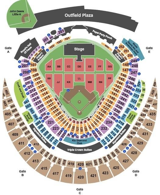 Kauffman Stadium Seating Chart for Concerts
