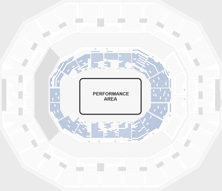 KFC Yum! Center Seating Chart with Seat Numbers and Rows