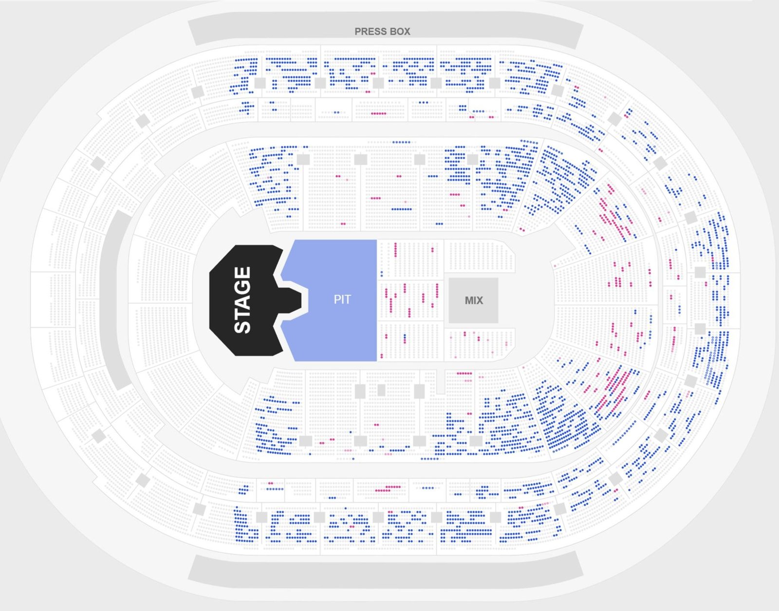 Little Caesars Arena Seating Chart with Seat Numbers and Rows
