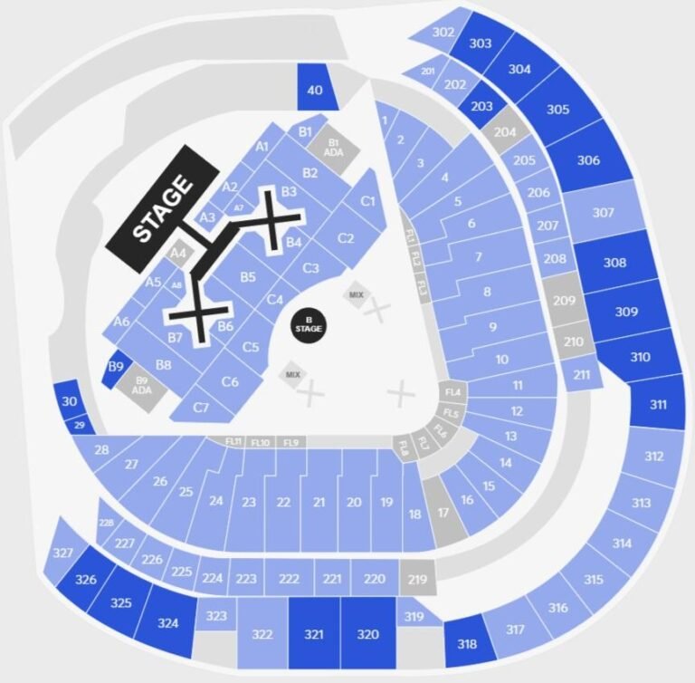 LoanDepot Park Seating Chart with Seat Numbers and Rows, Miami Marlins Map