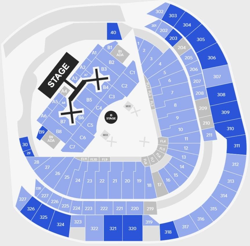 LoanDepot Park Seating Chart for Concerts