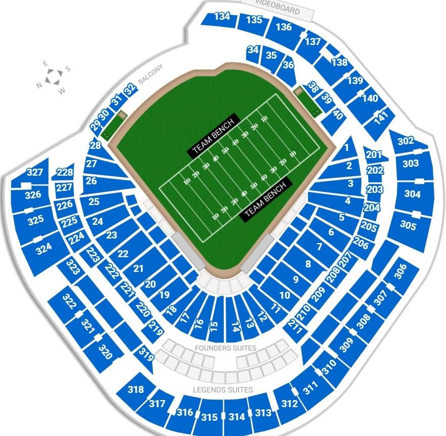 LoanDepot Park Seating Plan for Football