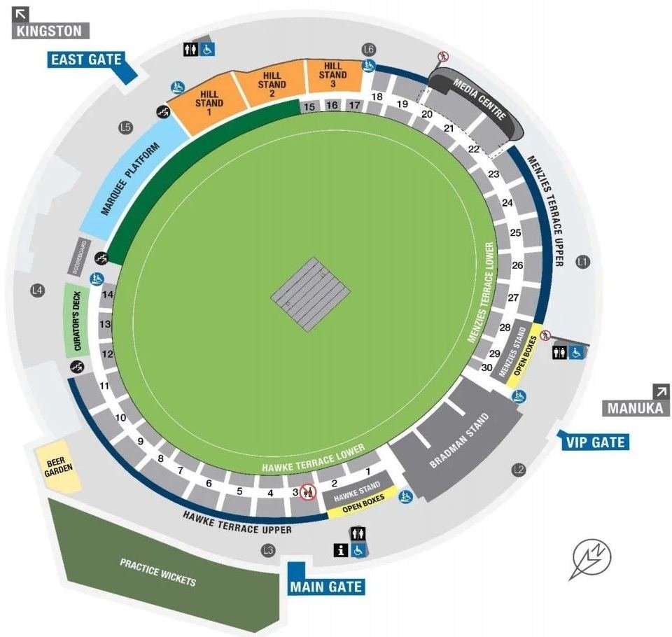 Manuka Oval Seating Chart