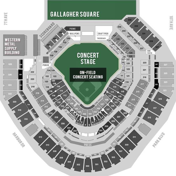 Petco Park Seating Chart for Concerts