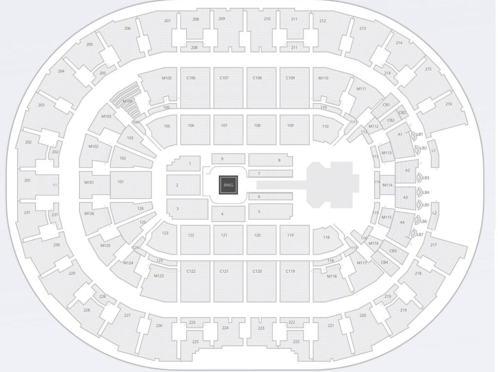 Rocket Arena Seating Chart with Seat Numbers and Rows, Events 2026