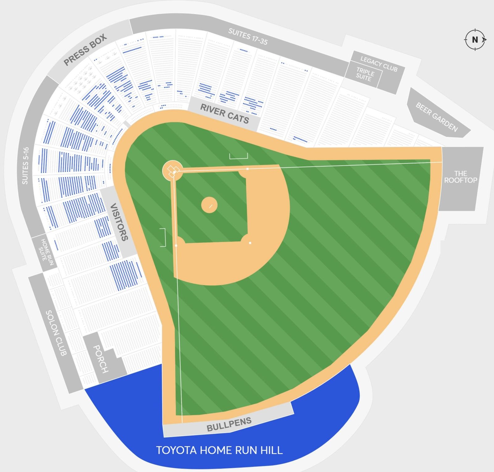 Sutter Health Park Seating Chart Seat Numbers