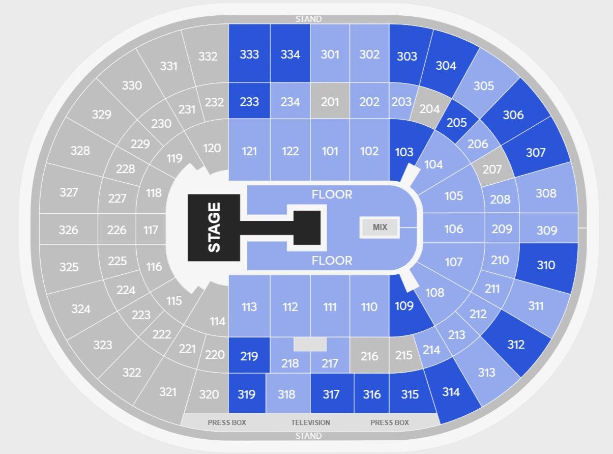 United Center Seating Chart for Dua Lipa Concert