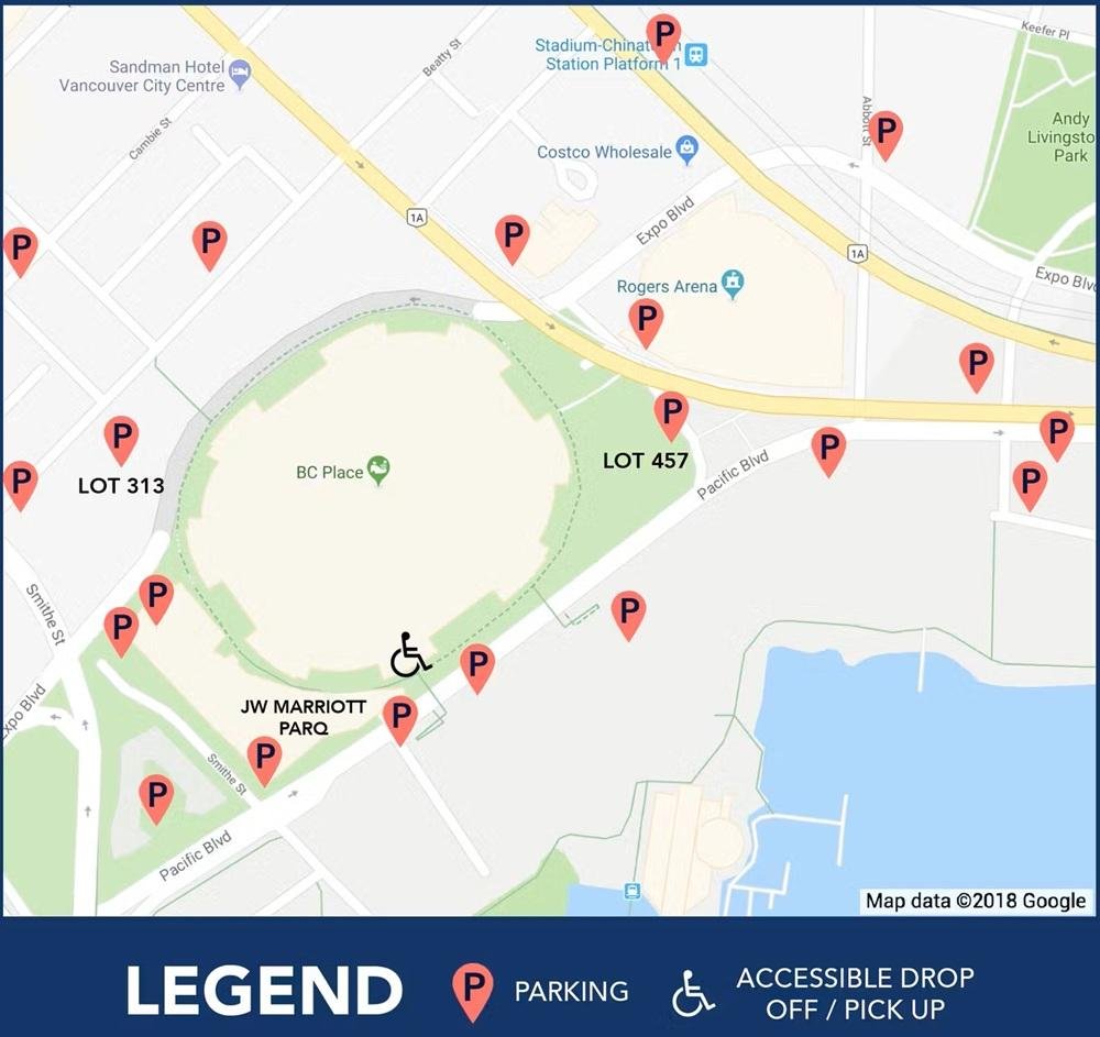 BC Place Parking Map