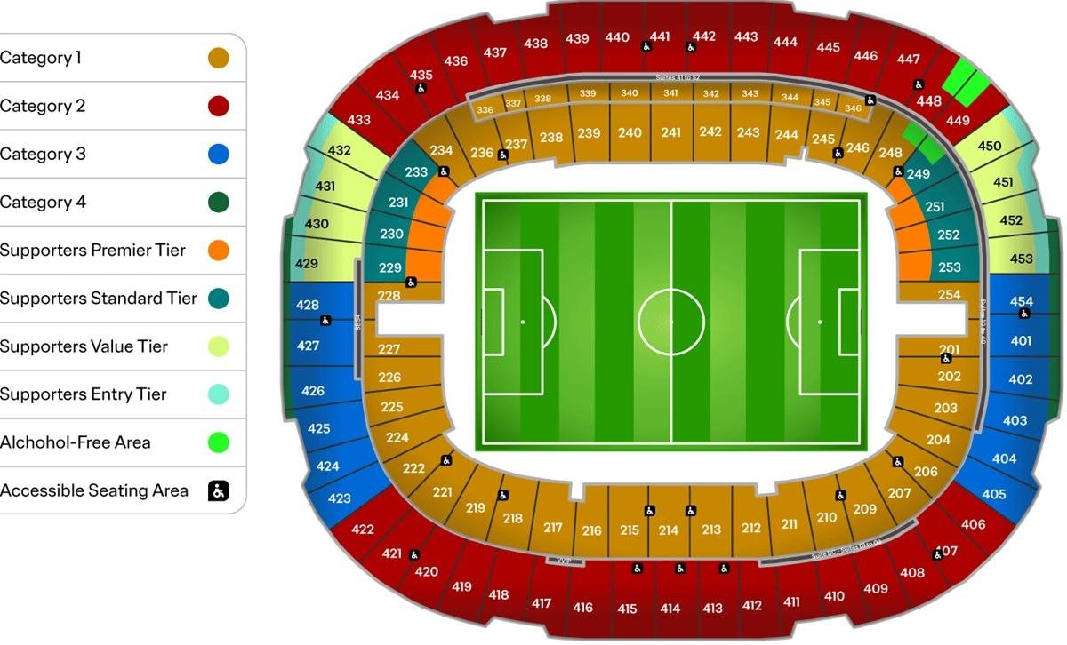 BC Place World Cup Seating Map