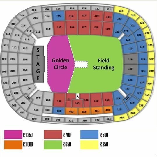 Cape Town Stadium Seating Plan for Concerts