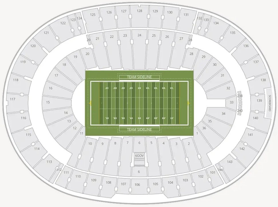 Cotton Bowl Stadium Seating Chart with Rows