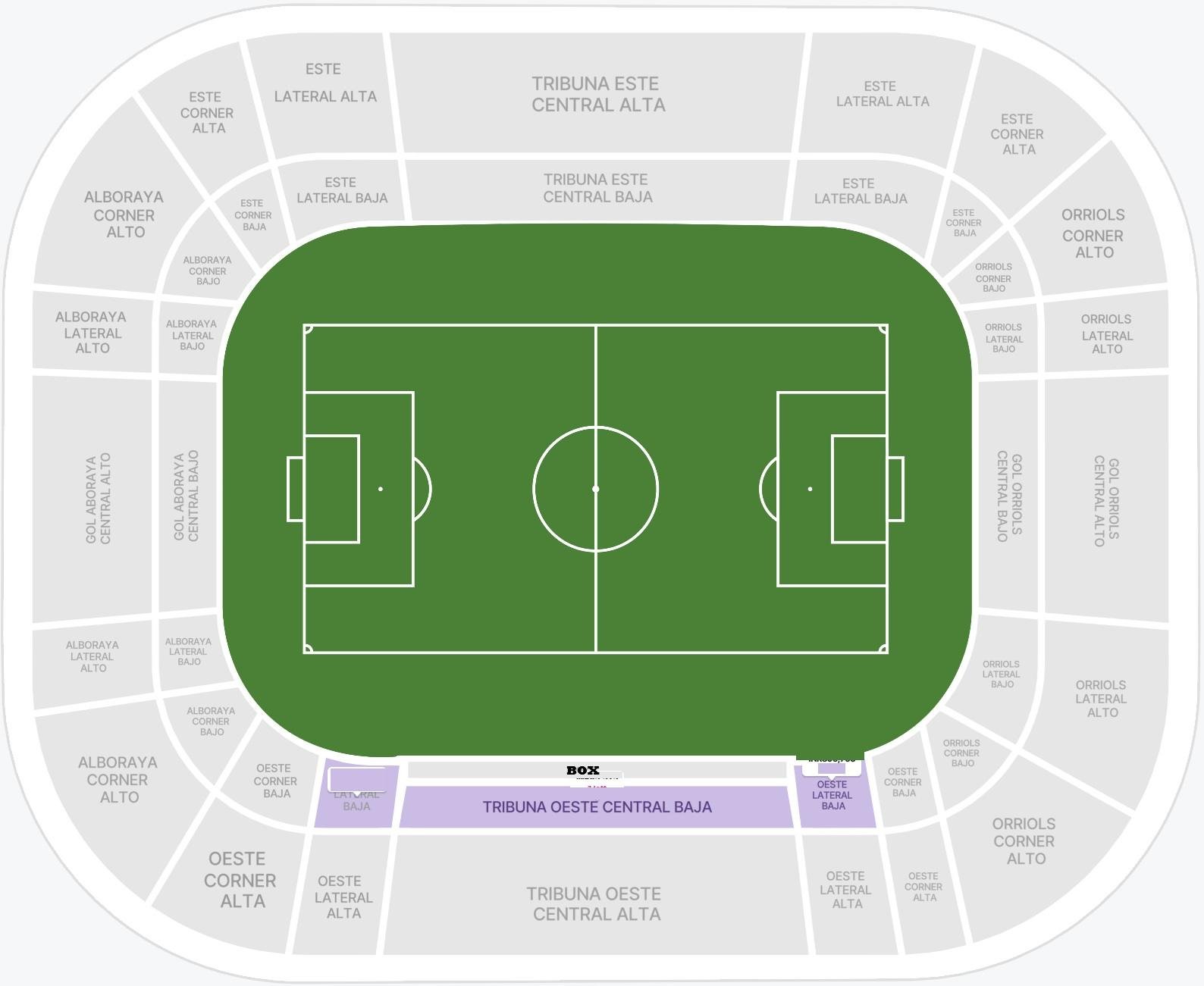 Estadi Ciutat de Valencia Seating Plan