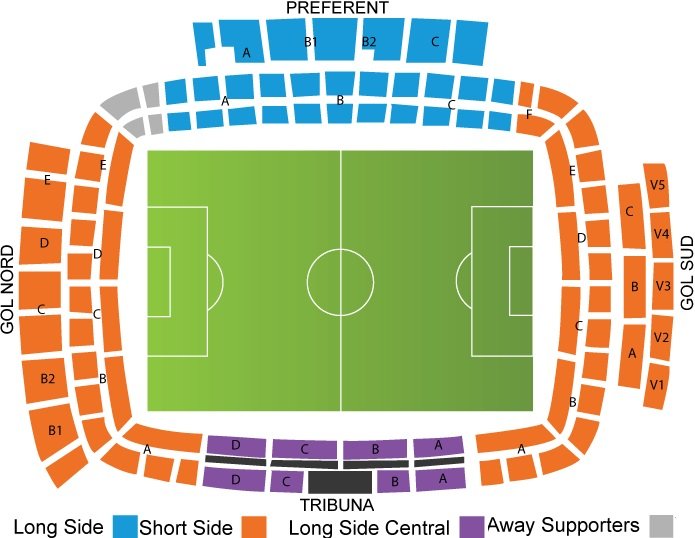 Estadi Montilivi Seating Plan