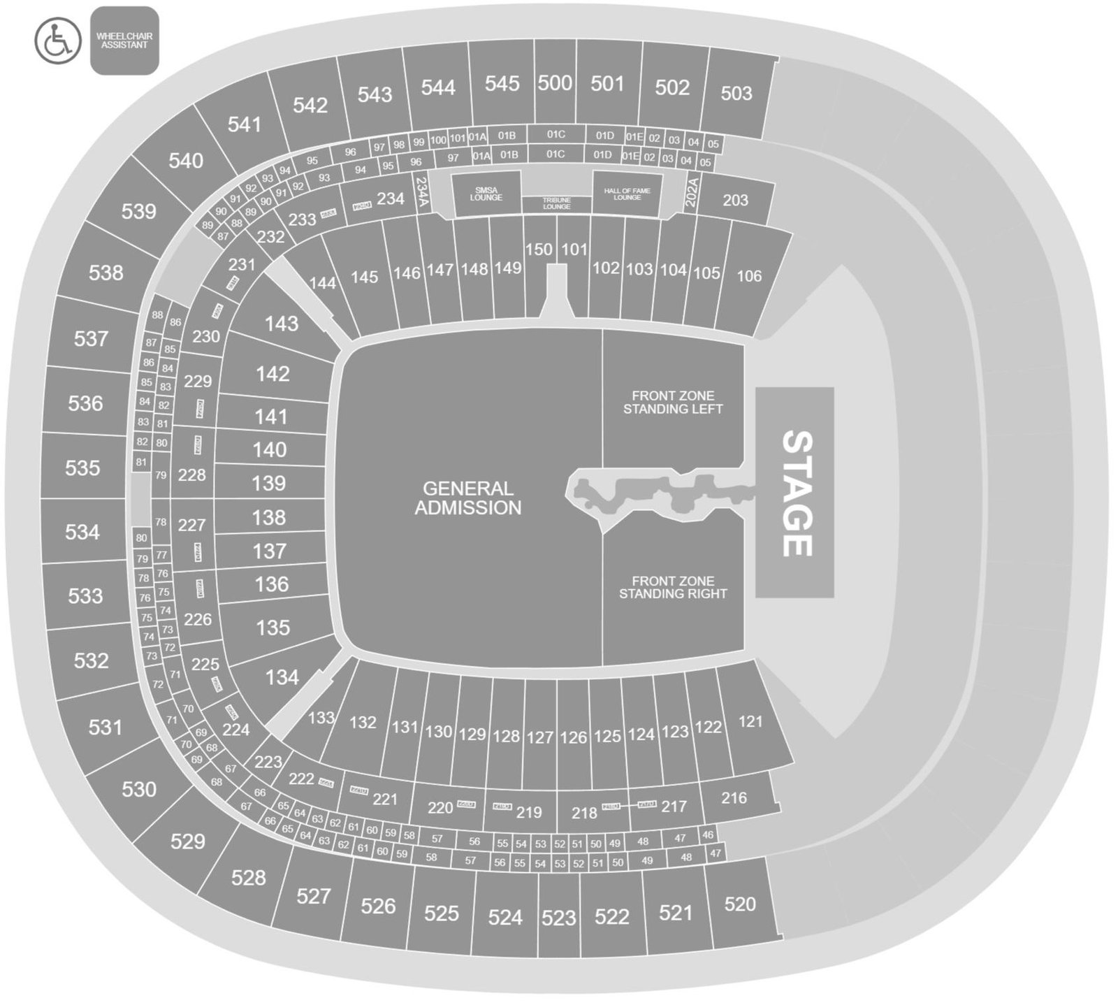 FNB Stadium Concerts Seating Plan