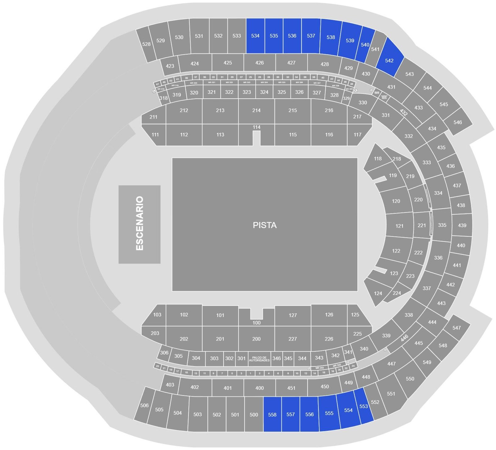 La Cartuja Stadium Concerts Map