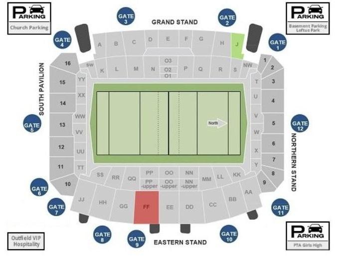 Loftus Versfeld Stadium Layout and Parking Map