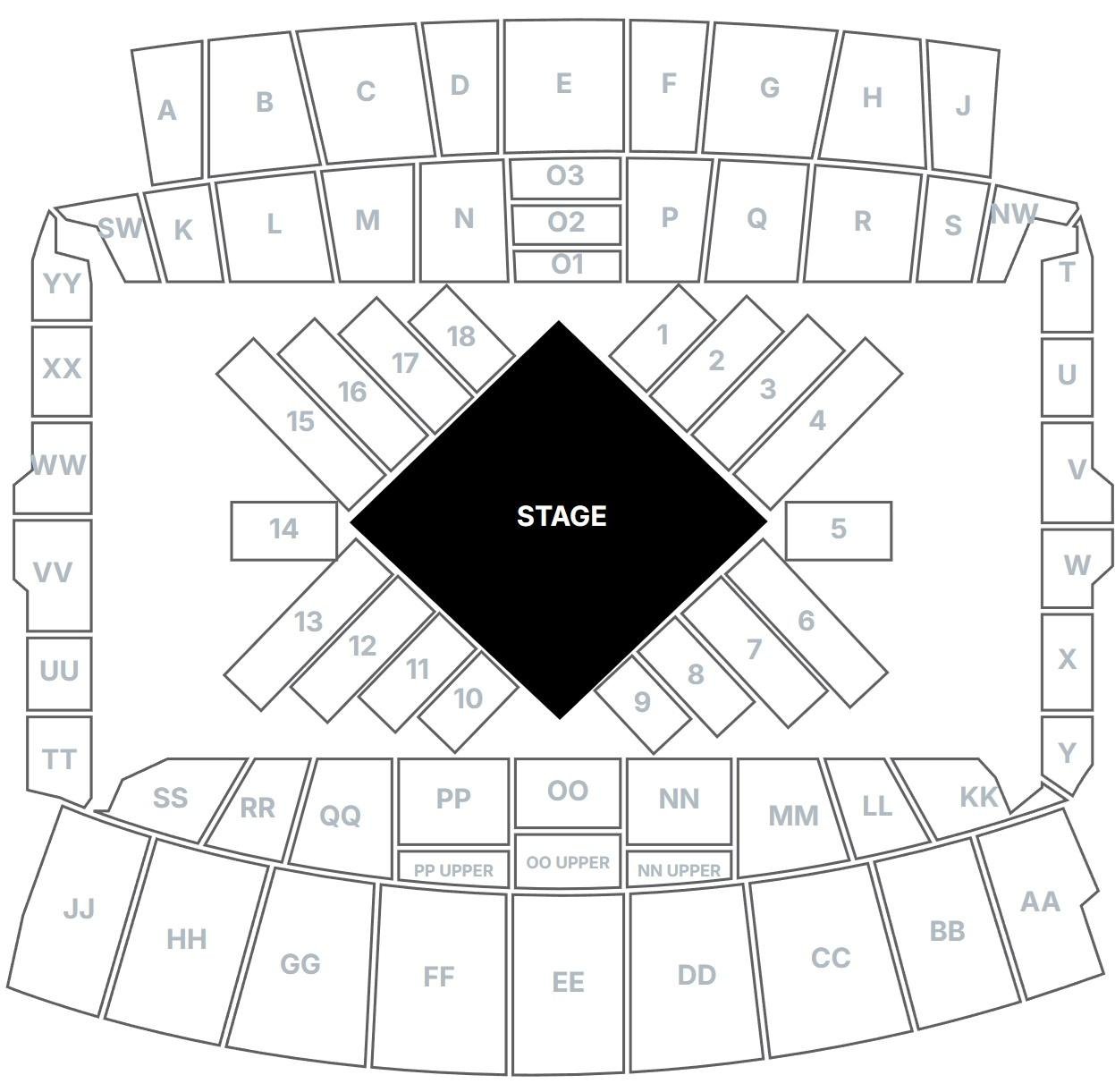 Loftus Versfeld Stadium Seating Plan for Concerts