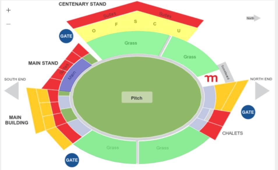 Mangaung Oval Seating Plan