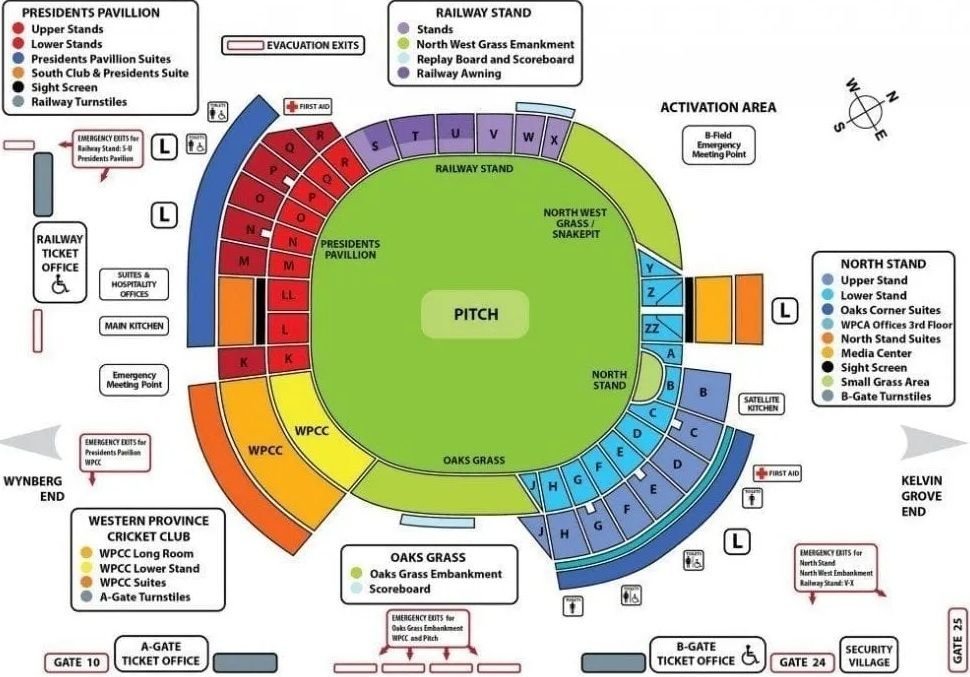Newlands Cricket Stadium Seating Plan