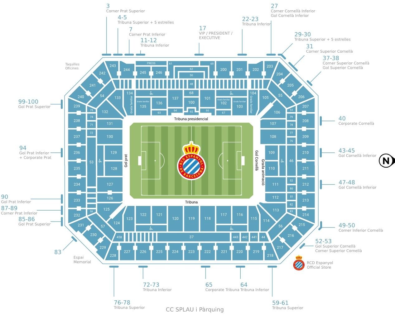 RCDE Stadium Map