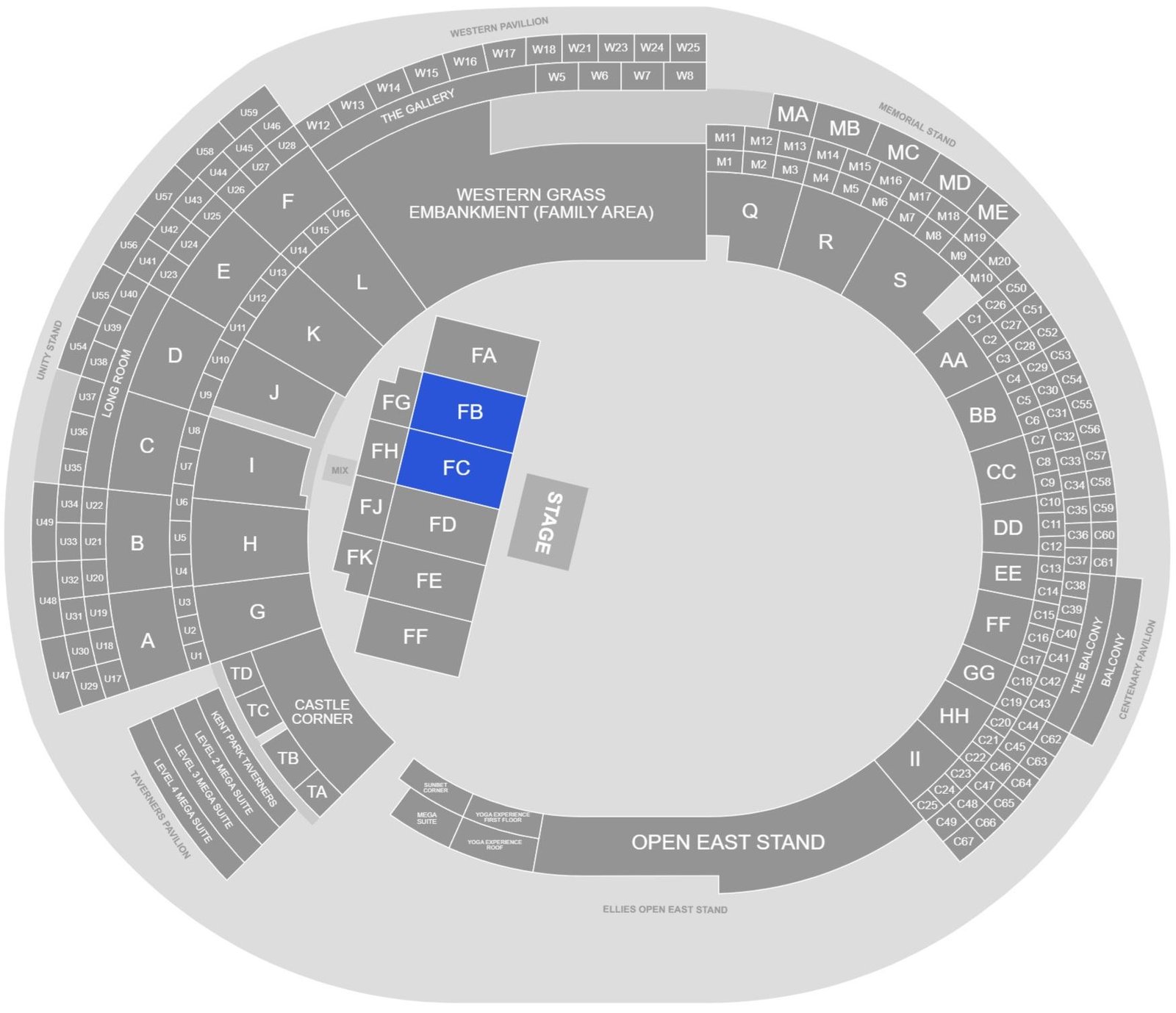 Wanderers Stadium Concerts Seating Plan