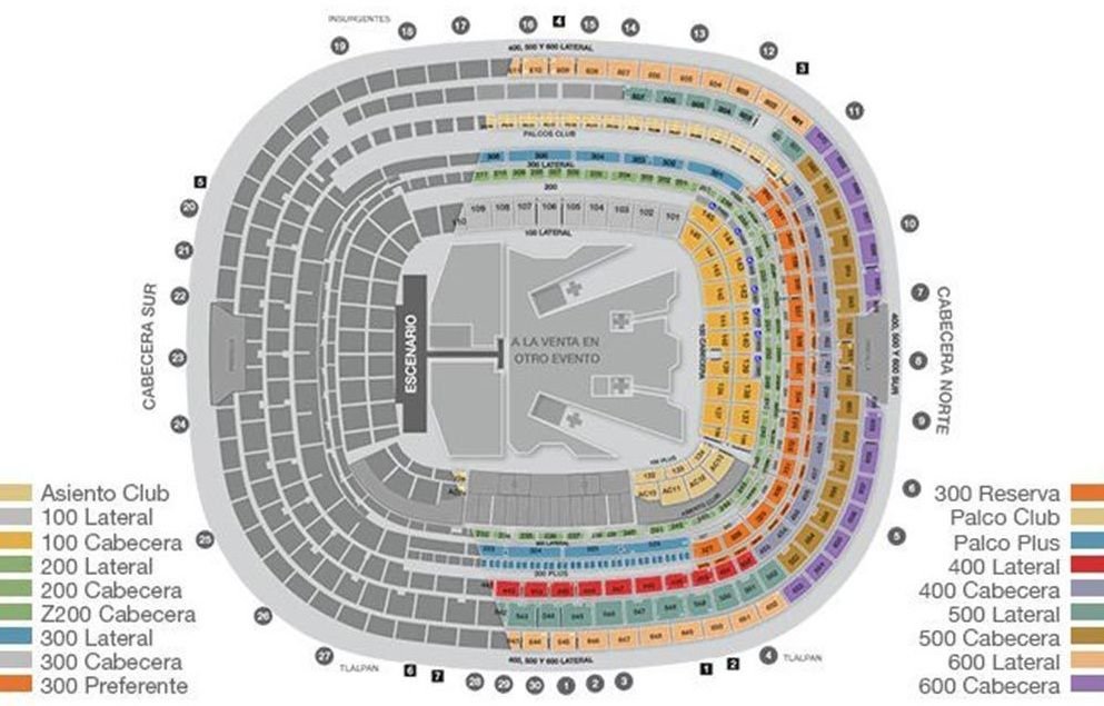 Estadio Azteca Concerts Seating Chart